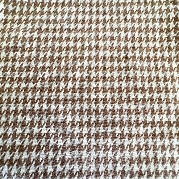 MIXED THREADS Sweater Vest Brown White Houndstooth Light Academia Preppy Women L - Picture 6 of 7